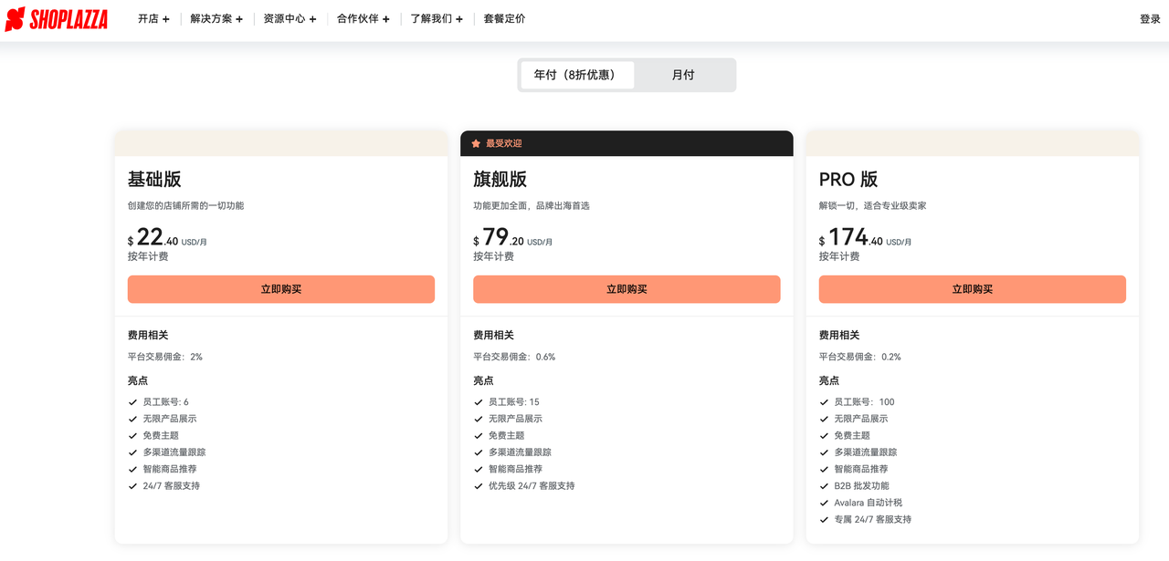 Shoplazza 的建站套餐.png