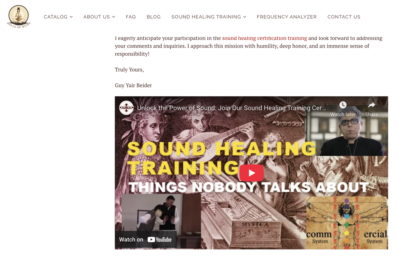 Bells of Bliss Youtube 视频内容