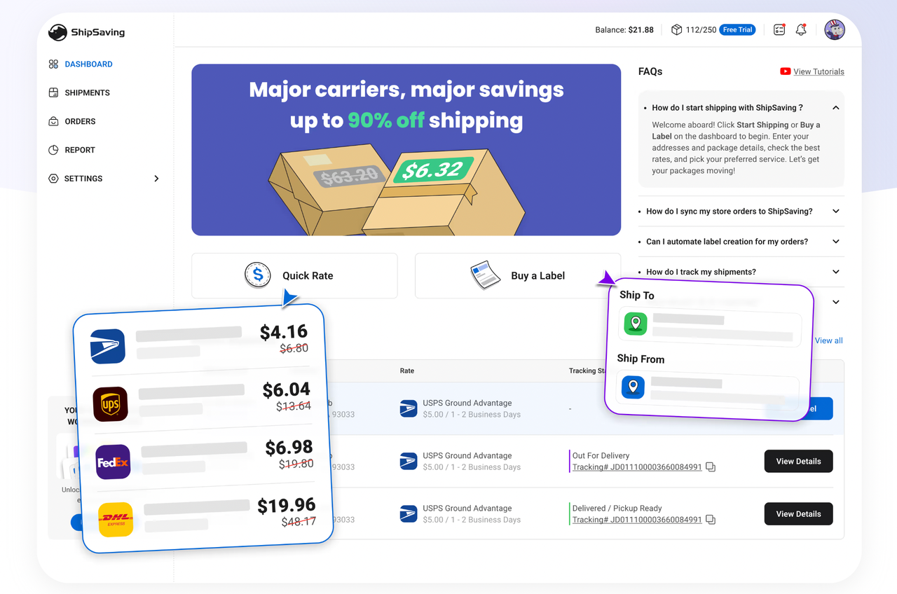 ShipSaving 物流履约解决方案 ShipSaving 物流履约解决方案