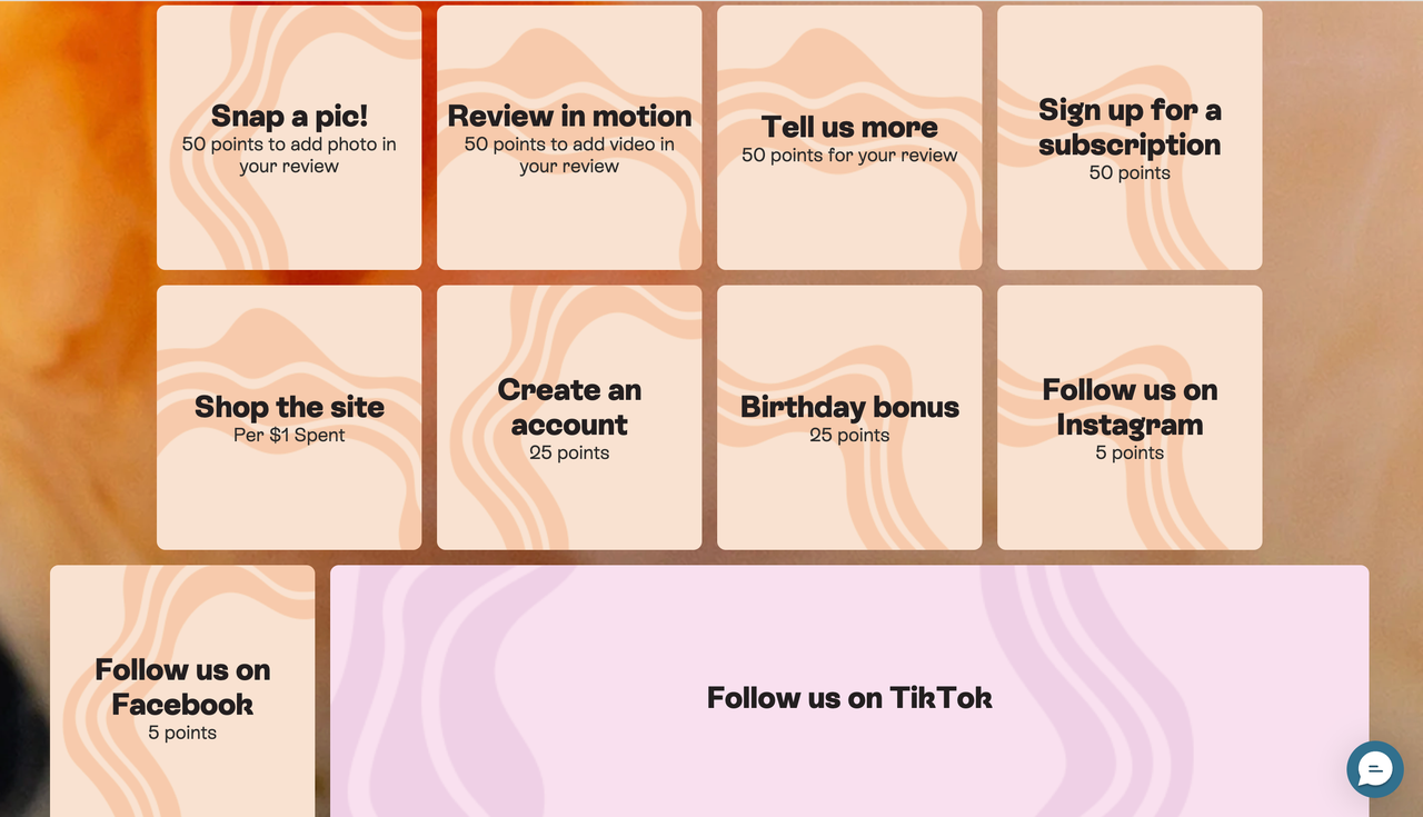 Tea Drops 官网「奖励」页面