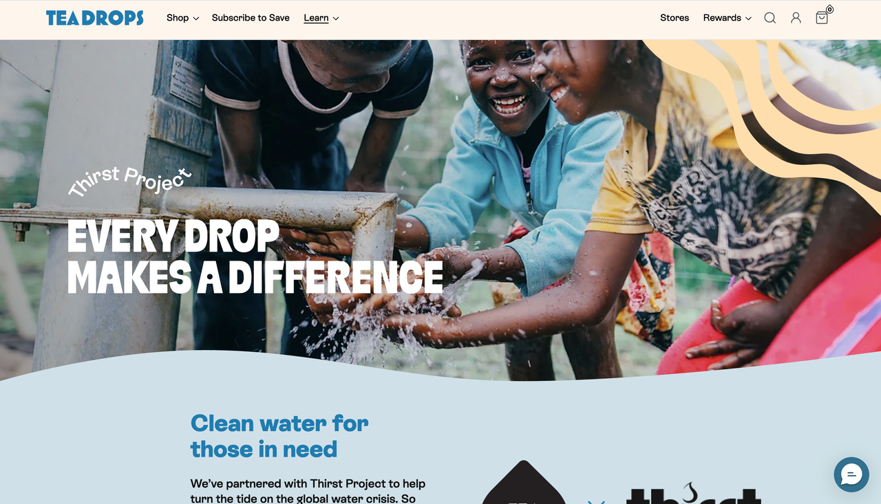 与公益组织 Thirst Project 合作