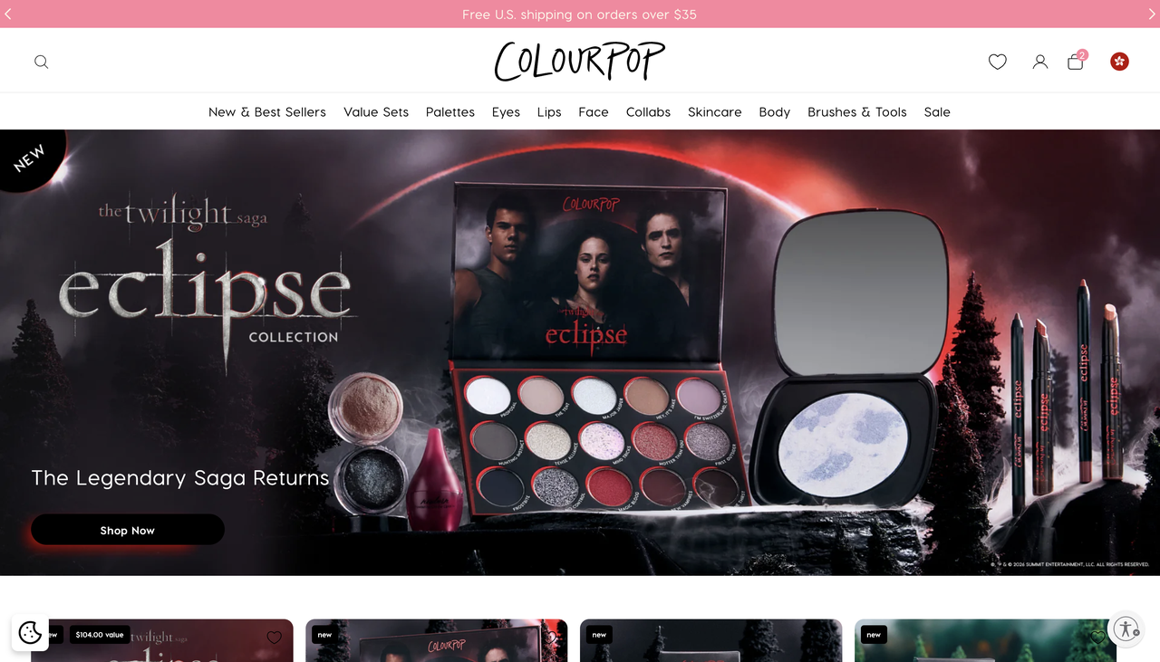 ColourPop 独立站首页