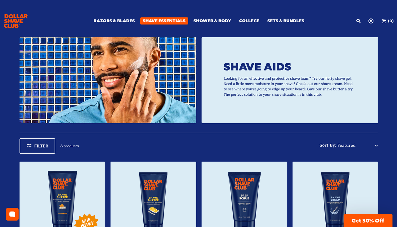 Dollar Shave Club 官网