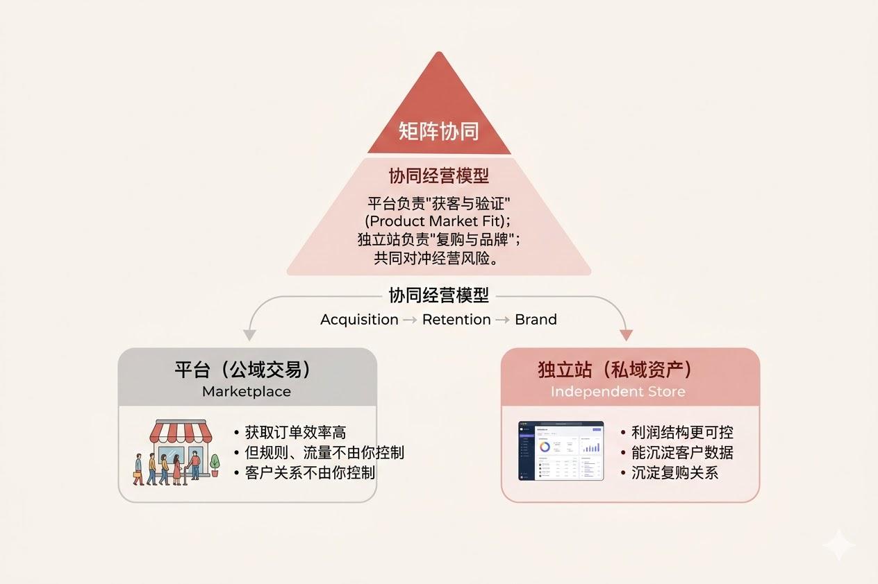 平台+独立站协同经营模型