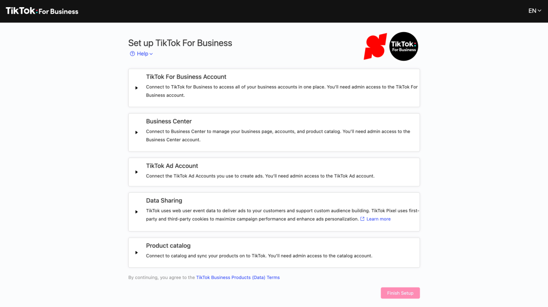 关联 TikTok for Business 账户