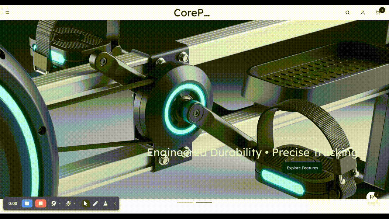 用店匠 AI 生成的健身器材电商网站