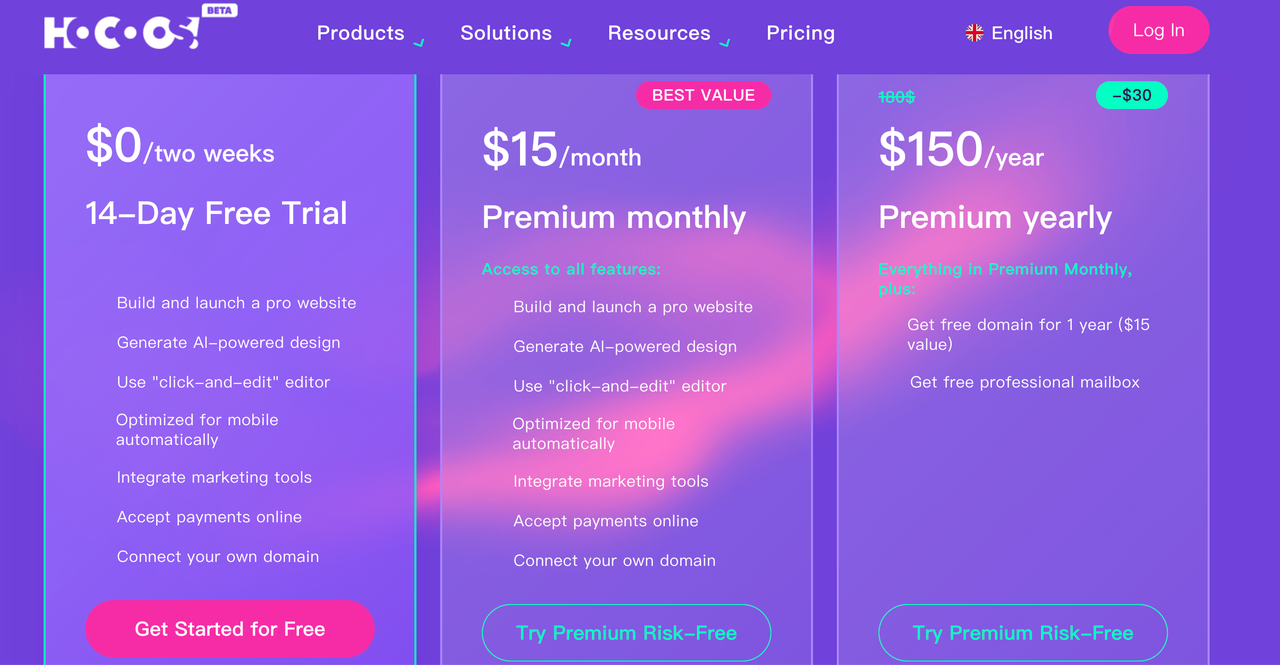 Hocoos 价格 Hocoos 价格