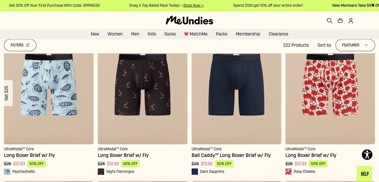 MeUndies 个性化印花设计
