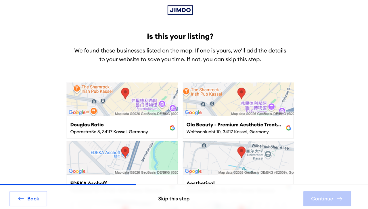 Jimdo 支持 Google Maps 连接