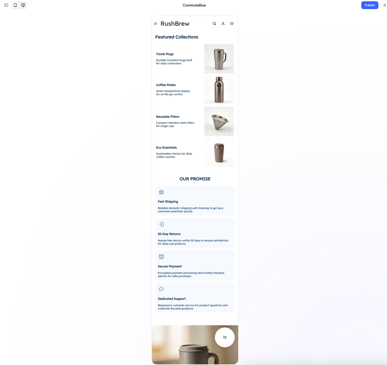Shoplazza AI 建站支持移动端自适应