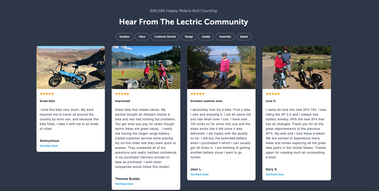 Lectric 用户评价展示