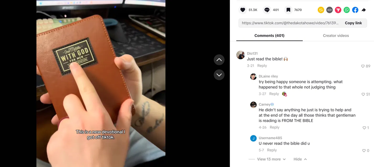 Tiktok One Minute With God for Men
