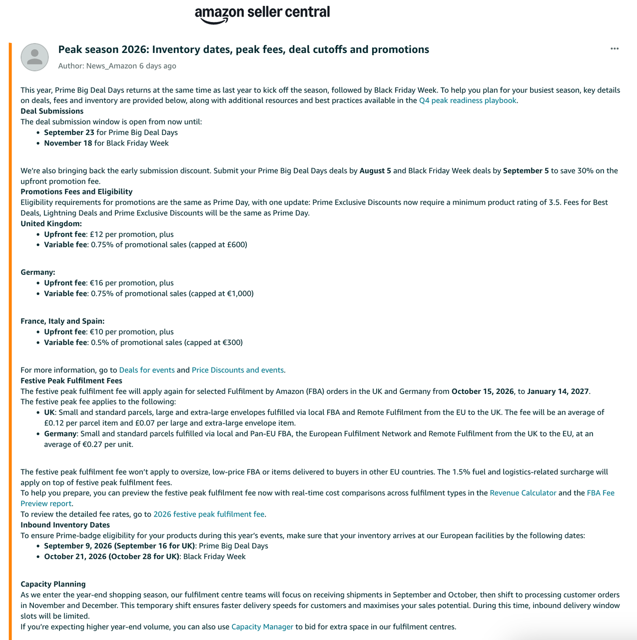 amazon seller central news amazon seller central news