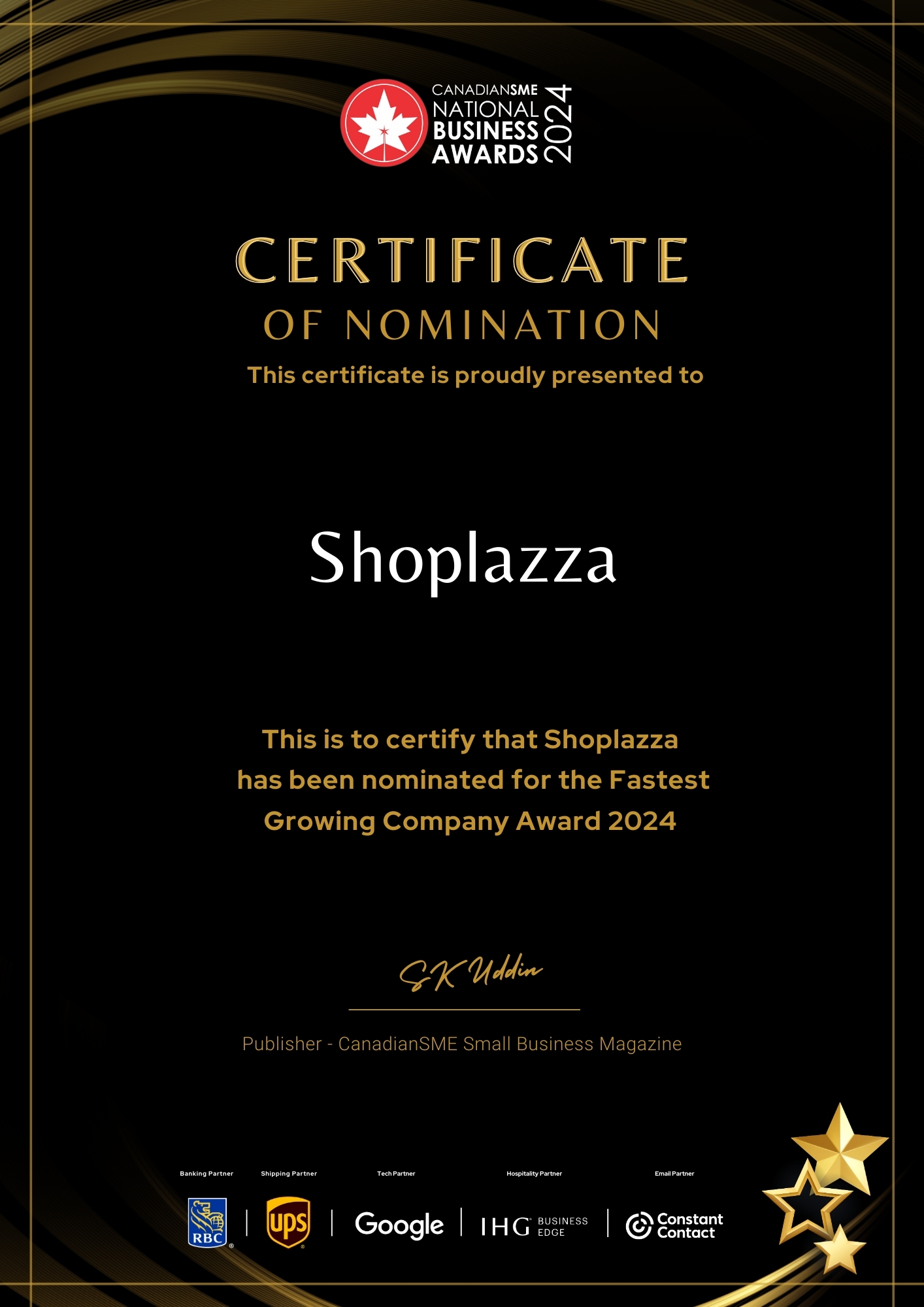 2024 年度 CanadianSME 快速成长企奖项提名